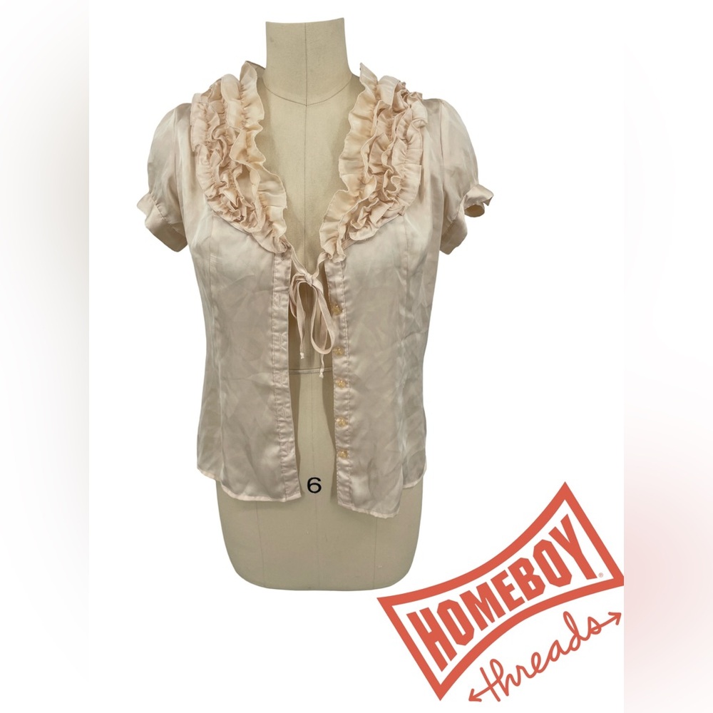 FANG Cream Ruffle Blouse Size:M